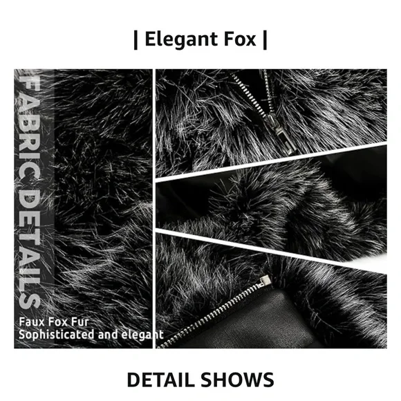 Women Fluffy Faux Fur Coat Cropped Puffer Jacket Winter Warm Fuzzy Teddy Jacket - Picture 6 of 8